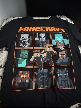 🎮 NWT Minecraft Graphic T-Shirt – Boys XS Halloween Skeleton Zombie Creeper